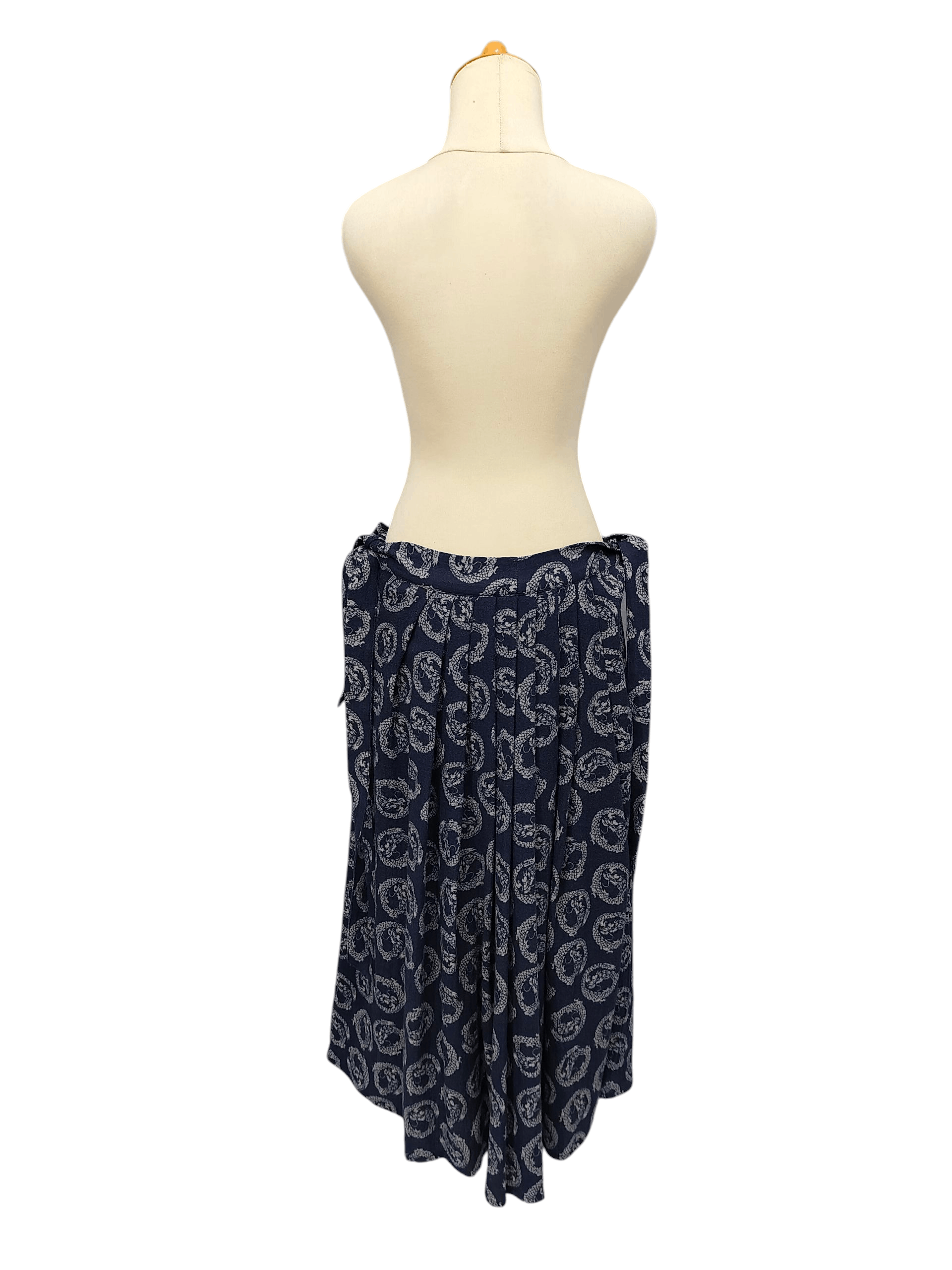 Needles RARE Needles🇯🇵Dragon Crest Wrap Pleated Kimono Style Skirt Size 32" / US 10 / IT 46 - 7 Thumbnail