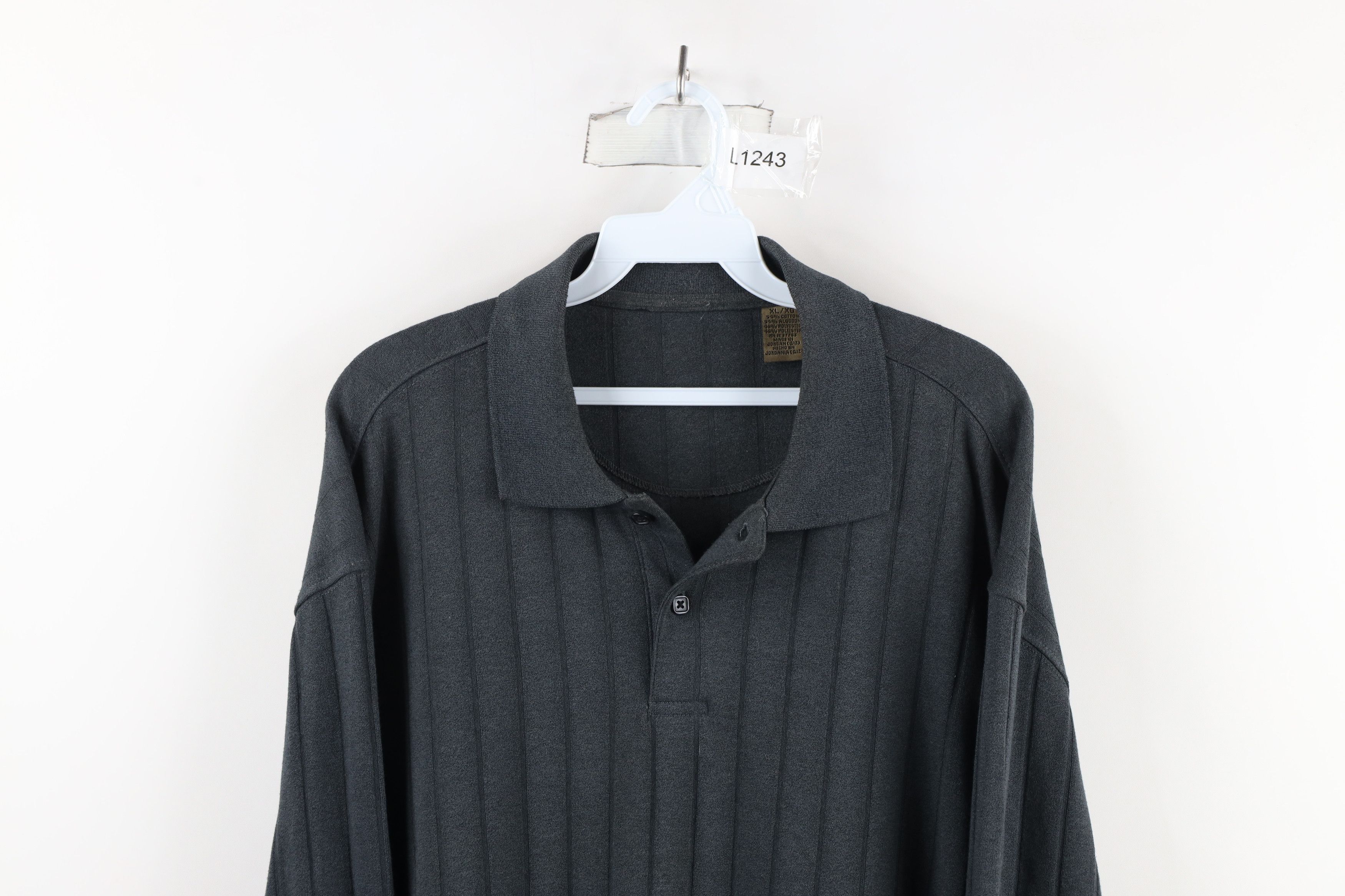 Vintage Vintage 90s Streetwear Ribbed Knit Long Sleeve Rugby Polo Size US XL / EU 56 / 4 - 2 Thumbnail