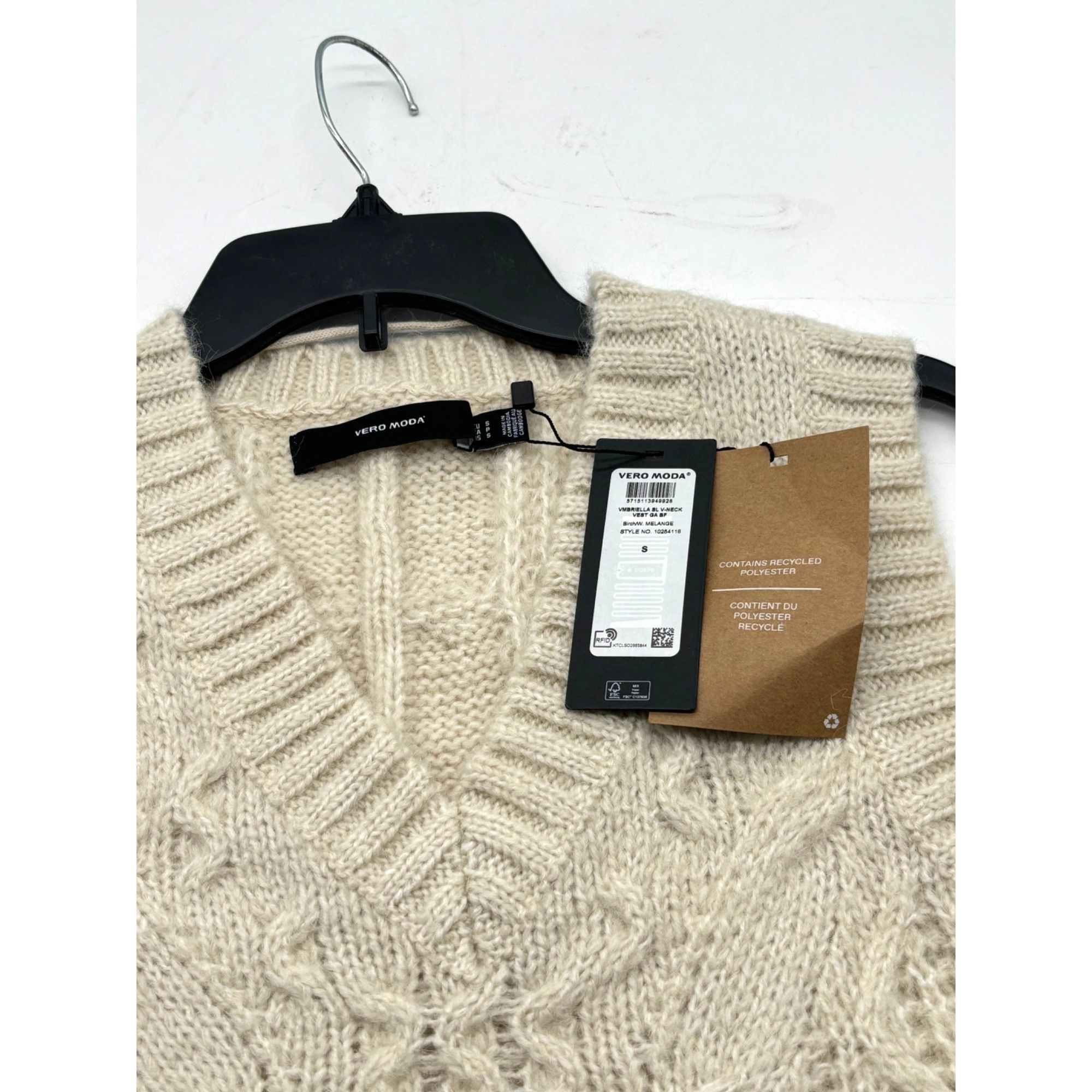 Other Vero Moda Briella V-neck Cable-Knit Sleeveless Sweater, S, B Size S / US 4 / IT 40 - 7 Thumbnail