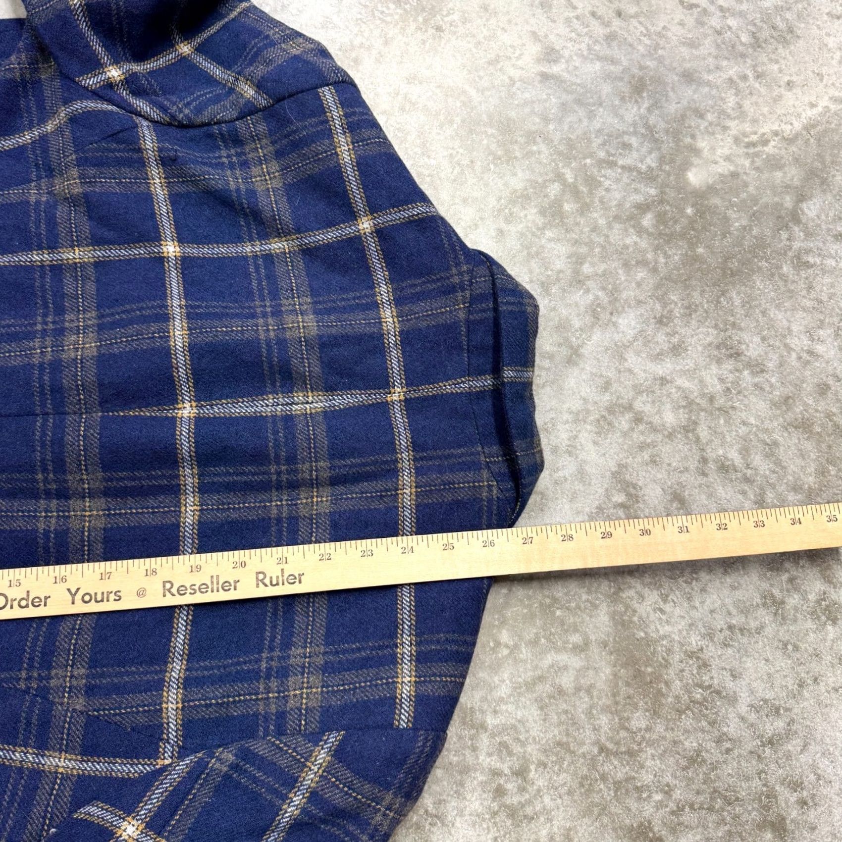 Vintage Jessica London Womens Blazer Size 16P Blue Plaid 2 Button Pockets Lined Jacket Notch Sleeve Long Wool Polyester Nylon Business Womens Size XXL / US 16-18 / IT 52-54 - 7 Thumbnail