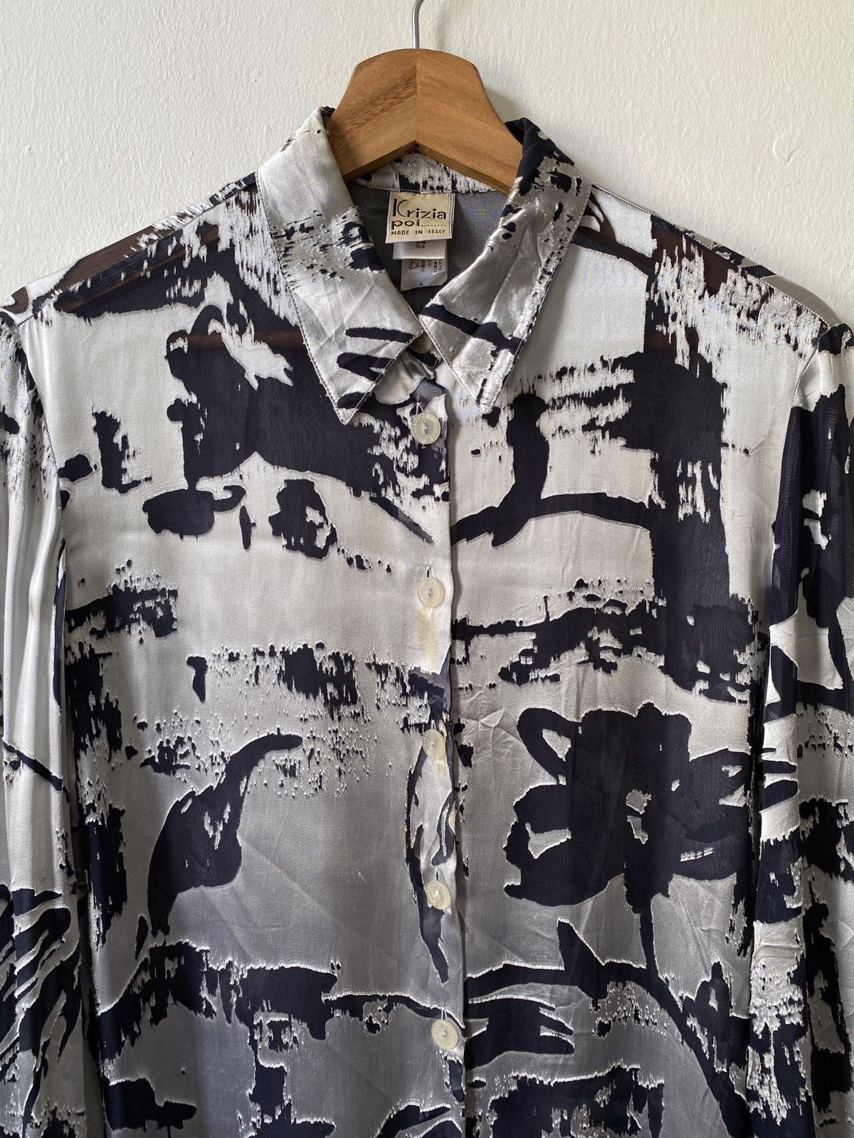 Krizia Uomo Krizia Poi Psyche Delic Design Button Up Tee Size US M / EU 48-50 / 2 - 3 Thumbnail