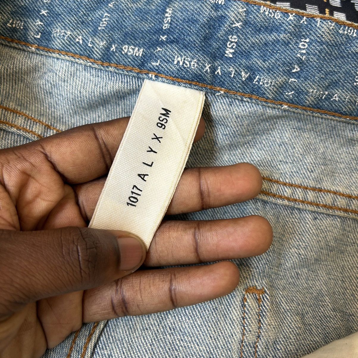 1017 ALYX 9SM MMW x 1017 Alyx 9SM Check Logo Cargo Denim Light Blue Size US 34 / EU 50 - 8 Thumbnail