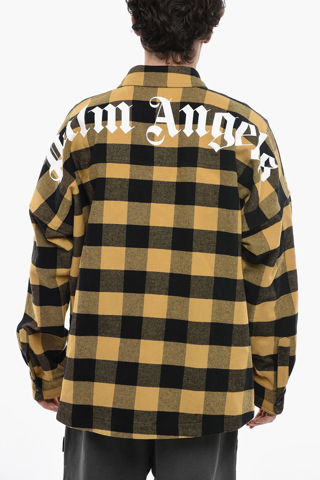 Palm Angels og1mm0326 Buffalo Check Overshirt in Yellow/Black Size US S / EU 44-46 / 1 - 2 Thumbnail