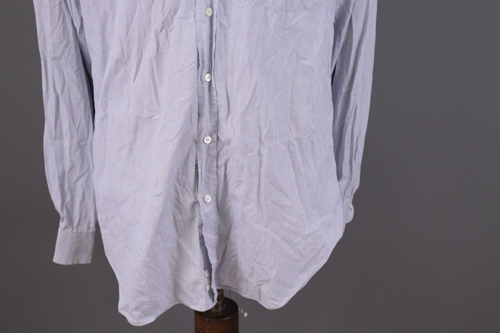 Armani Collezioni Armani Collezioni White Check Button Down Shirt Size 41 /16 Size US M / EU 48-50 / 2 - 2 Thumbnail