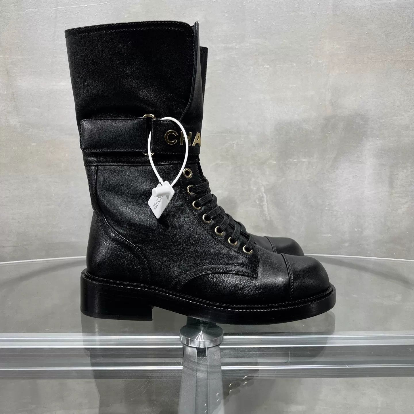 Chanel Chanel Black Gold Mid-Calf Riding Boots Women's 36 Size US 5.5 / IT 35.5 - 4 Thumbnail