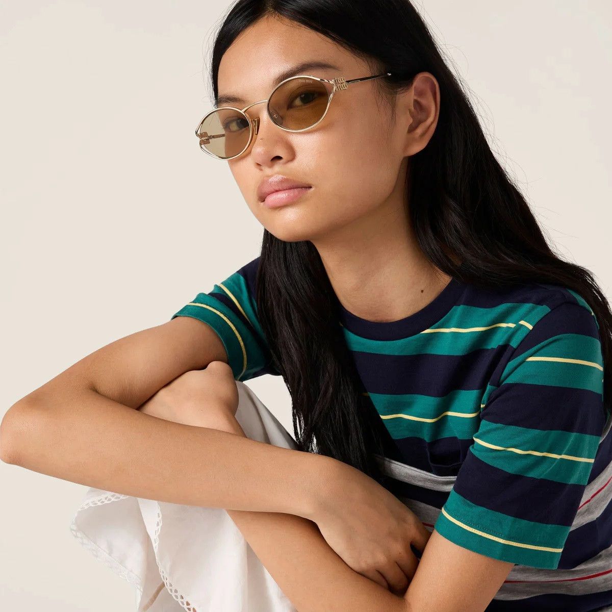 Miu Miu Miu Miu Women Sunglasses LOGO MU52YS ZVN10R NEW AUTHENTIC Size ONE SIZE - 10 Thumbnail