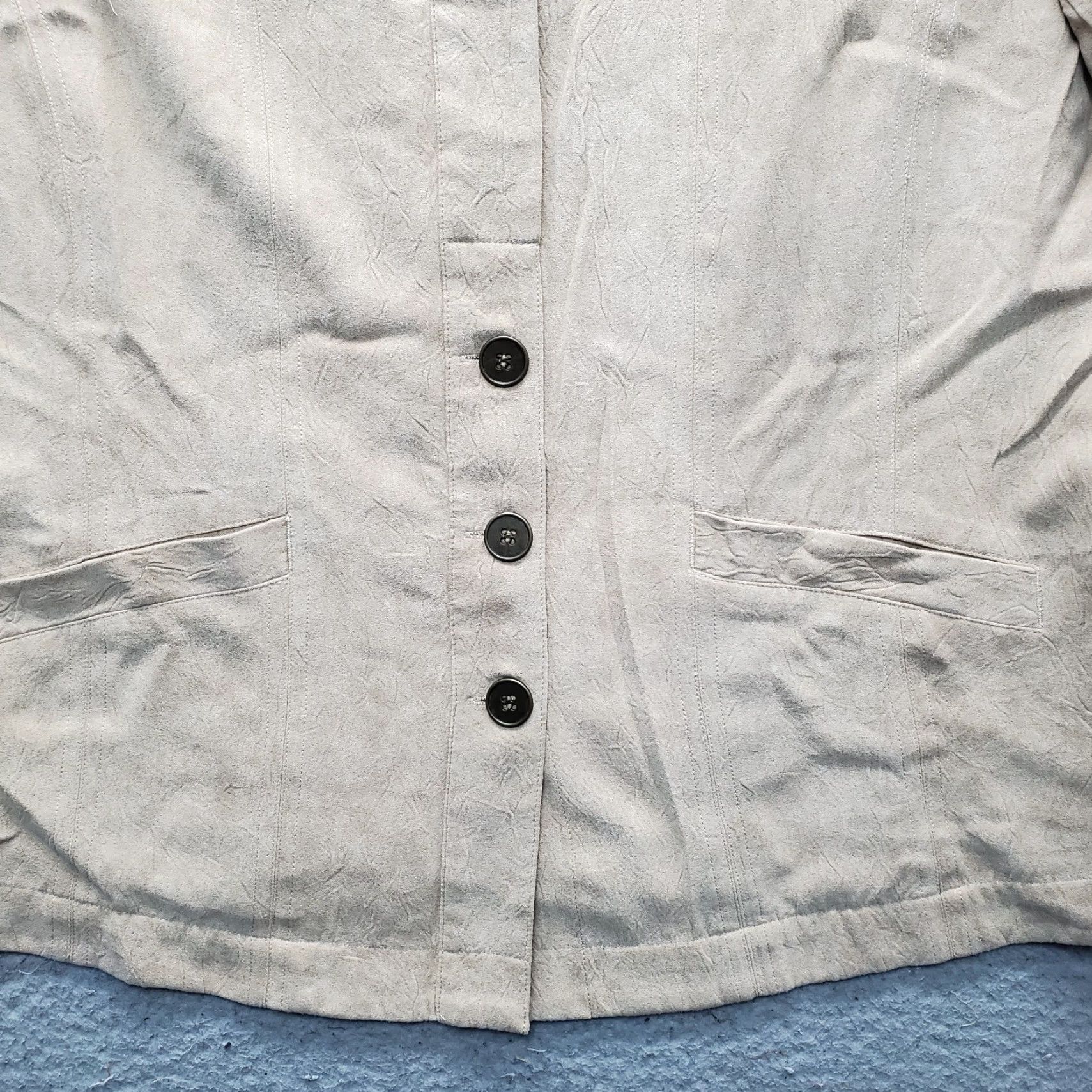 Vintage Chico's Jacket Womens Tan Lightweight Long Sleeve Collared Button Front - Size Womens Size: 2 - Brown - Jacket Size XS / US 0-2 / IT 36-38 - 6 Thumbnail