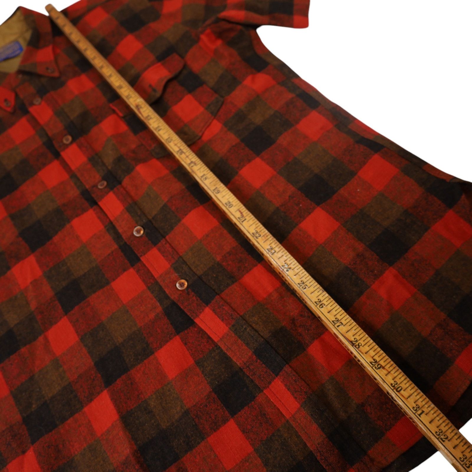 Pendleton × Vintage Vintage Pendleton %100 Wool Short Sleeve Button Up Shirt Size US XL / EU 56 / 4 - 8 Thumbnail