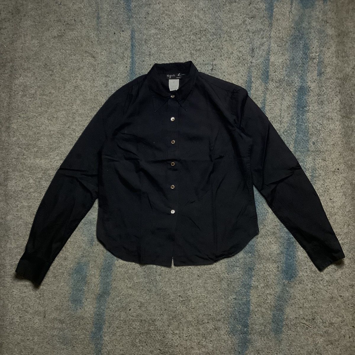 Designer × Japanese Brand × agnes b. Agnes B Oxford Shirt Black Crop Size XS / US 0-2 / IT 36-38 - 1 Thumbnail