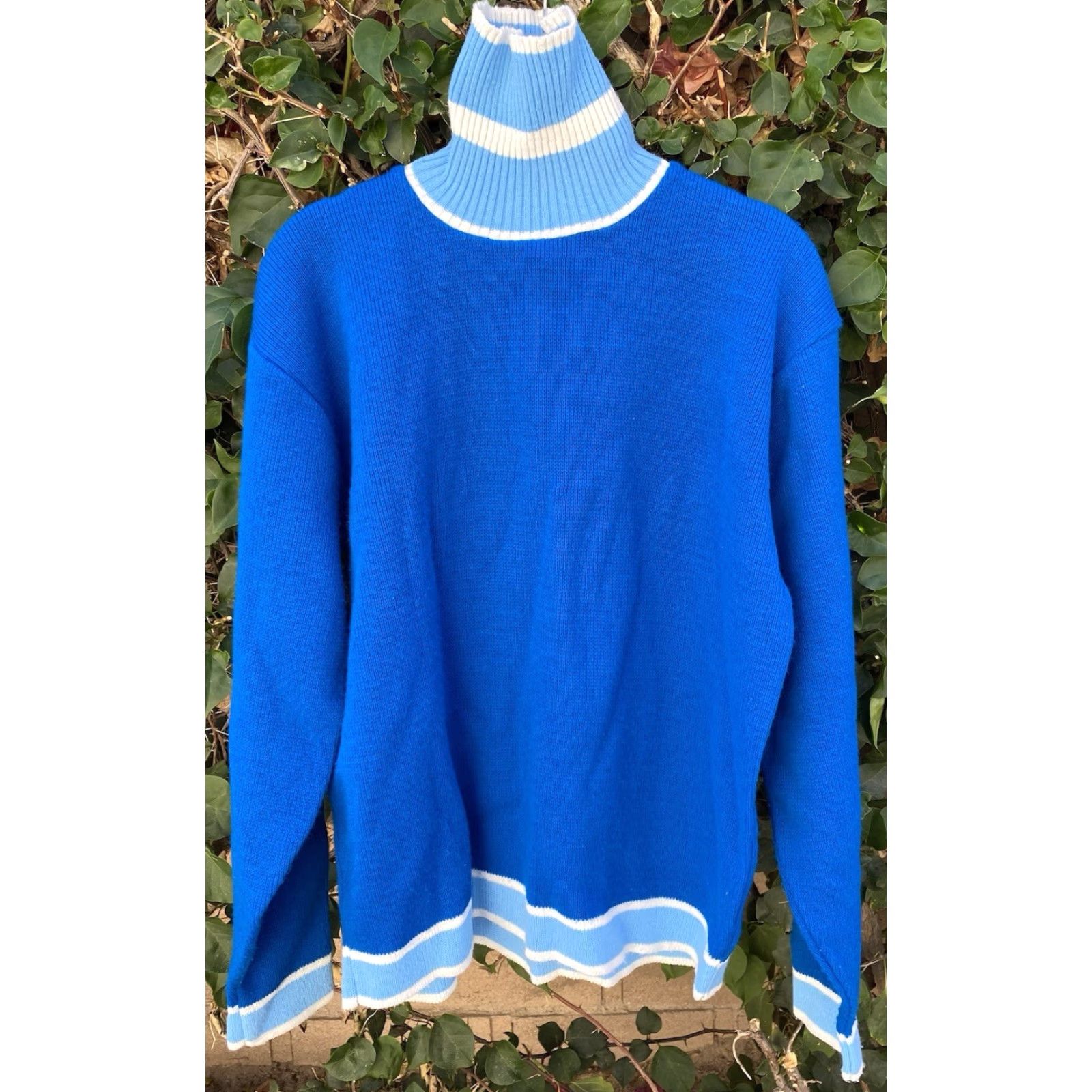 Vintage VINTAGE Mr Pro OF California Blue Acrylic Knit Sweater Turtleneck XL USA Made Size US XL / EU 56 / 4 - 4 Thumbnail