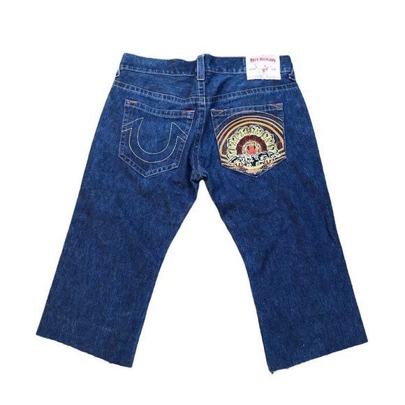 True Religion True Religion Embroidered Jeans Shorts Size 38 BOBBY Blue Size US 38 / EU 54 - 2 Thumbnail