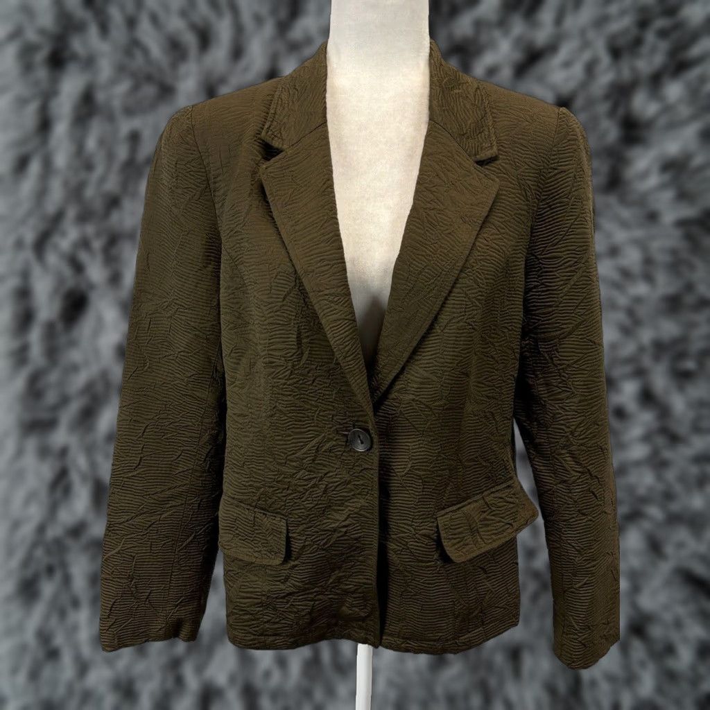 Coldwater Creek Coldwater Creek Blazer Jacket Textured Brown Sz 10 12 Women’s Brown Business Classic Style Long Sleeve Button Polyester Solid Regular Size M Size M / US 6-8 / IT 42-44 - 1 Thumbnail