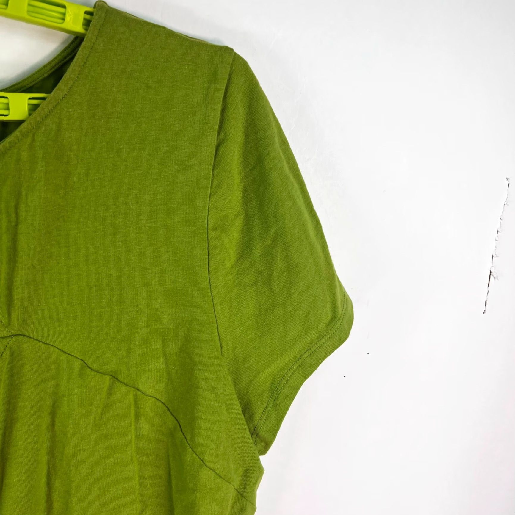 Vintage VINTAGE Ashley Stewart Green Chambray Blouse Tunic Womens Size 22/24 Short Sleeve Pleated Asymmetrical Size 3XL / US 20-22 - 3 Thumbnail