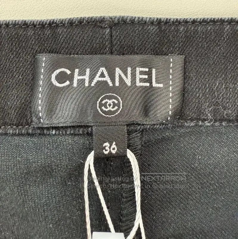 Chanel Chanel Black Cotton Denim Pants for Women . Size 27" / US 4 / IT 40 - 3 Thumbnail