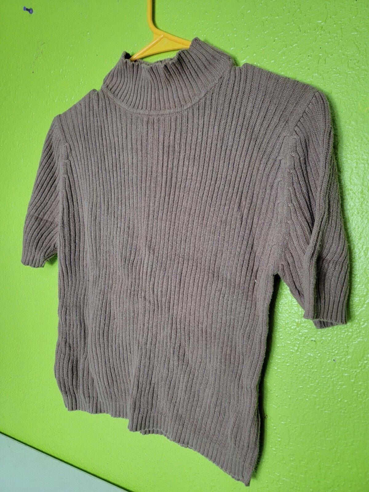The Unbranded Brand Cable Knit Sweater Womens Vintage Brown Small Half Sleeve Size S / US 4 / IT 40 - 1 Thumbnail