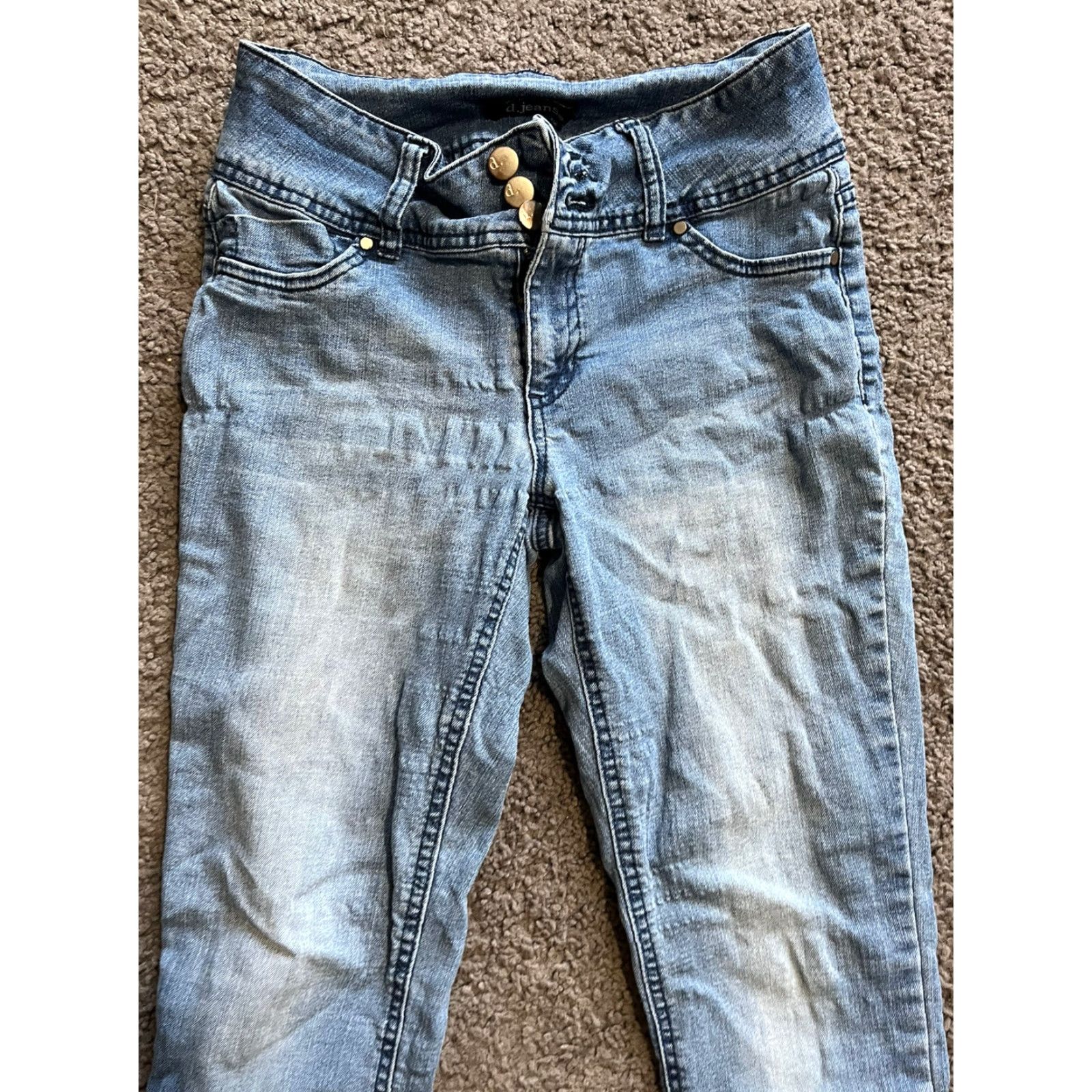 Vintage Womens D Jeans Skinny 6 Mid Rise Stretch Blue Cotton Blend Jeans Size 28" / US 6 / IT 42 - 2 Thumbnail