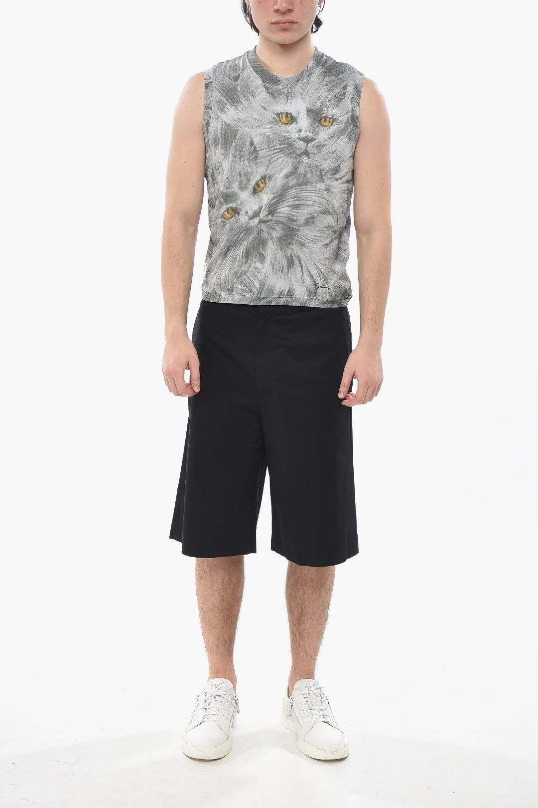 Givenchy og1mm0326 Printed Cotton Tank Top in Grey Size US L / EU 52-54 / 3 - 4 Thumbnail