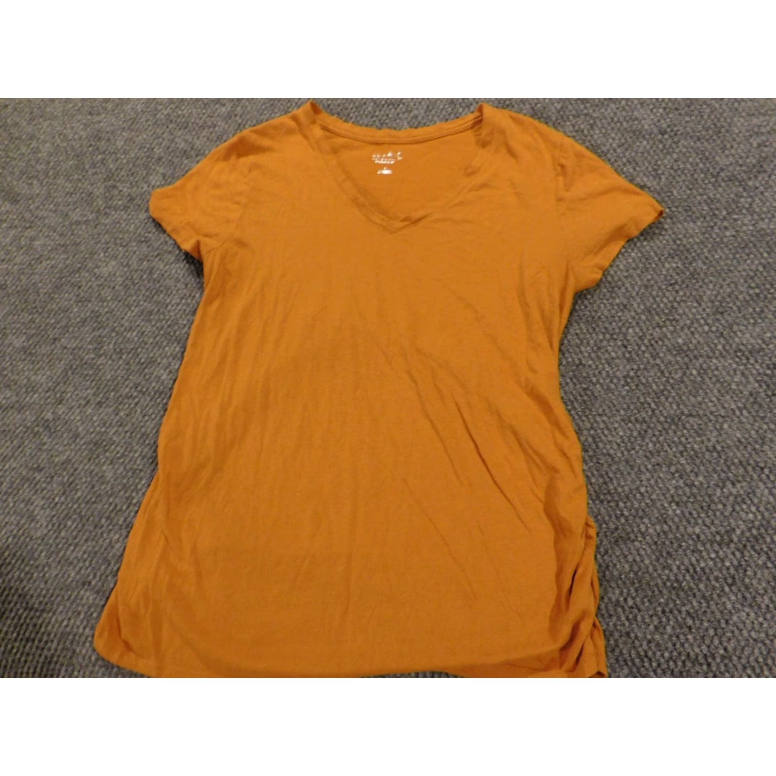 Vintage Isabel Blouse Shirt Womens L Orange Round Neck Short Sleeve Pullover Casual Polyester Sheer Button Basic Regular Modern American Size L / US 10 / IT 46 - 2 Thumbnail