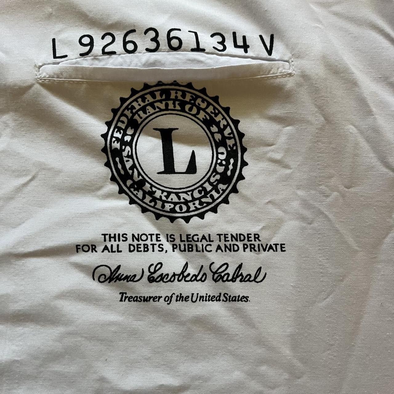 Band Tees × Vintage Vintage Y2K 100 Dollar Bill White Collard Button Up Shirt Size US XXL / EU 58 / 5 - 6 Thumbnail