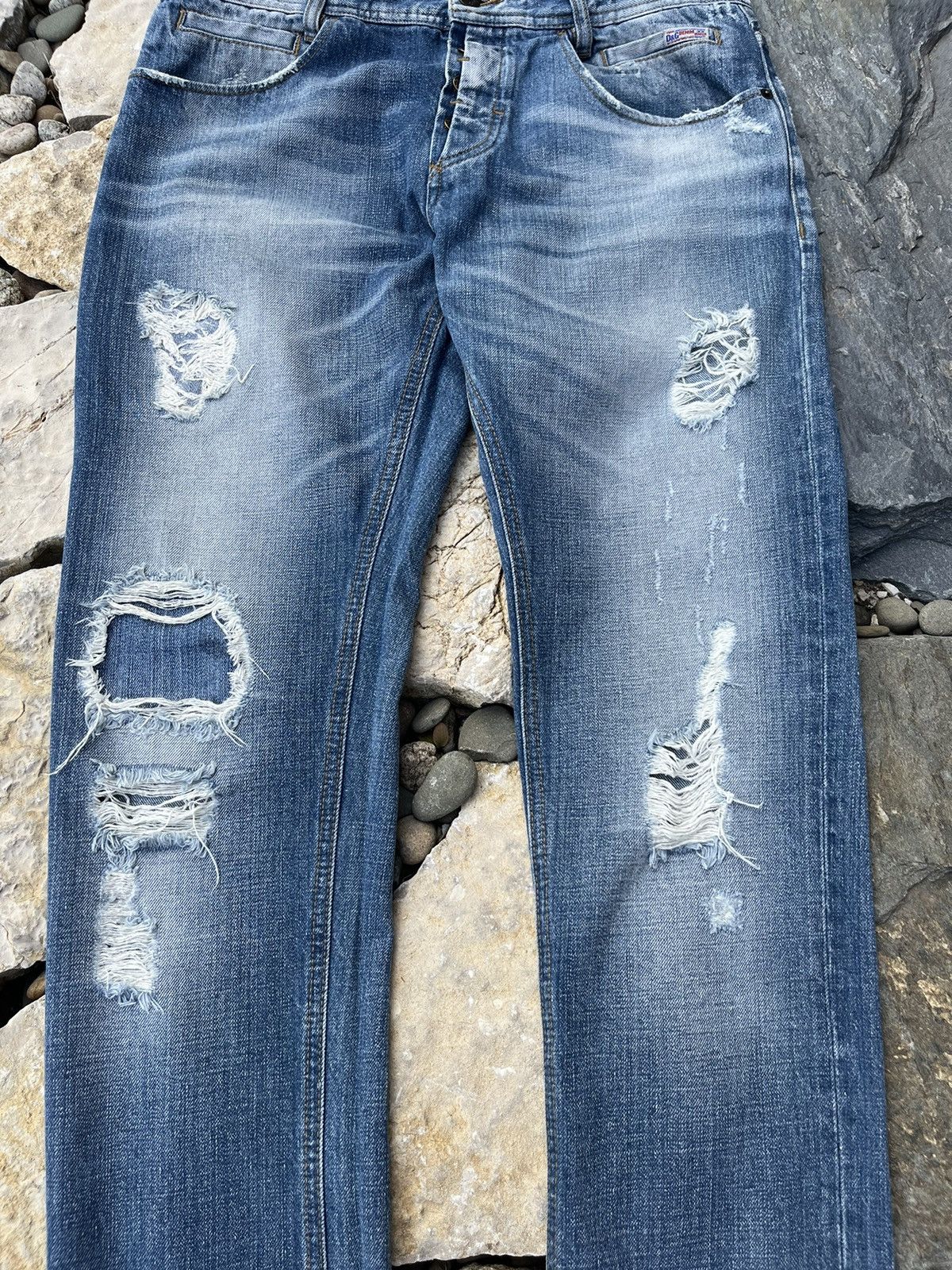 Dolce & Gabbana × Jean Vintage Dolce & Gabbana y2k distressed jeans ripped pants Size US 30 / EU 46 - 7 Thumbnail