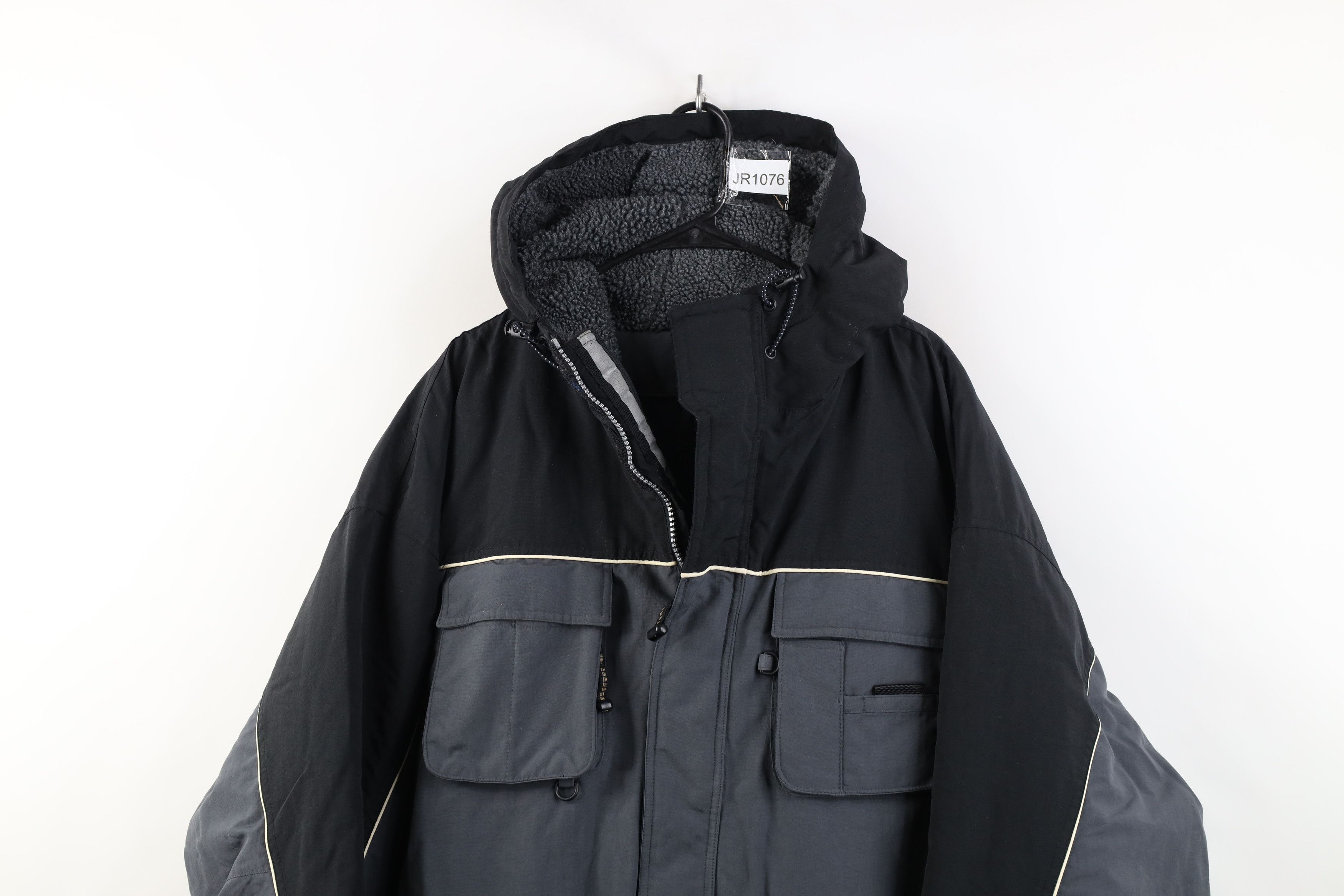 Gap Vintage 90s Gap Pile Fleece Lined Hooded Parka Jacket Gray Size US XXL / EU 58 / 5 - 2 Thumbnail