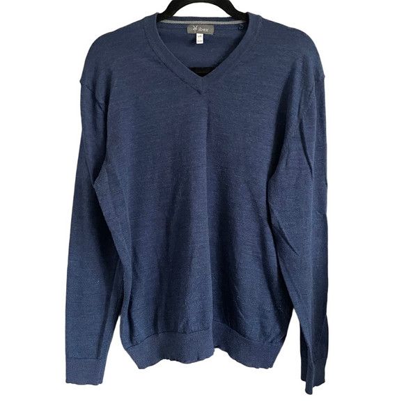Ibex Ibex Blue Merino Wool Blend V-Neck Sweater - Large Size US L / EU 52-54 / 3 - 2 Thumbnail