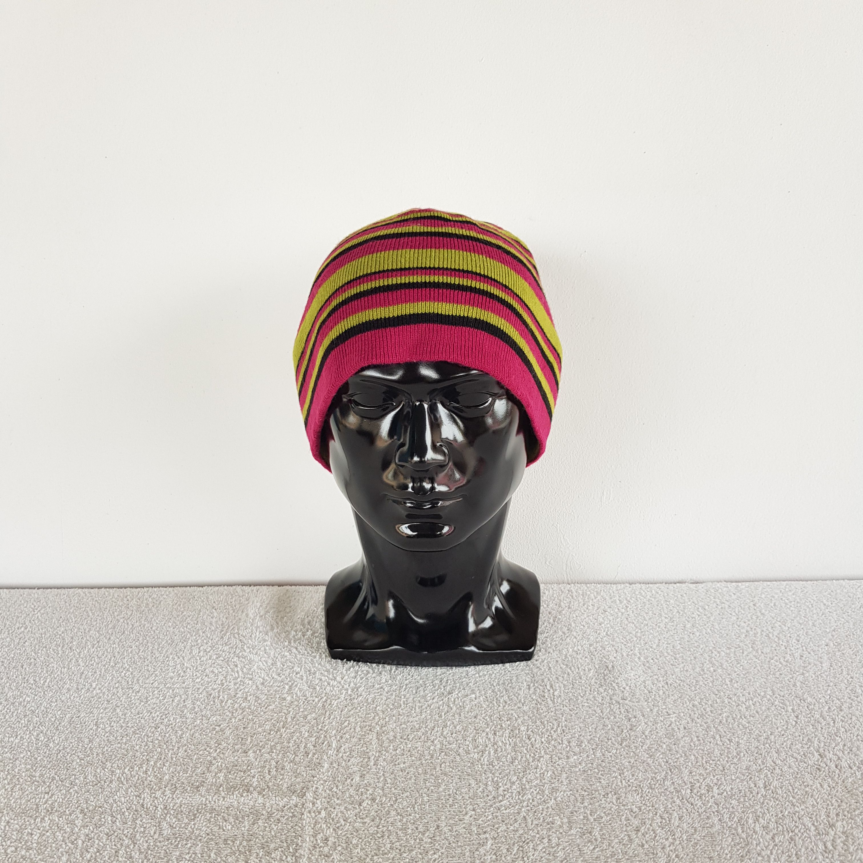 Burton Vintage Burton Fleece Beanie 90s Stripe Snow Caps Hats Size ONE SIZE - 3 Thumbnail