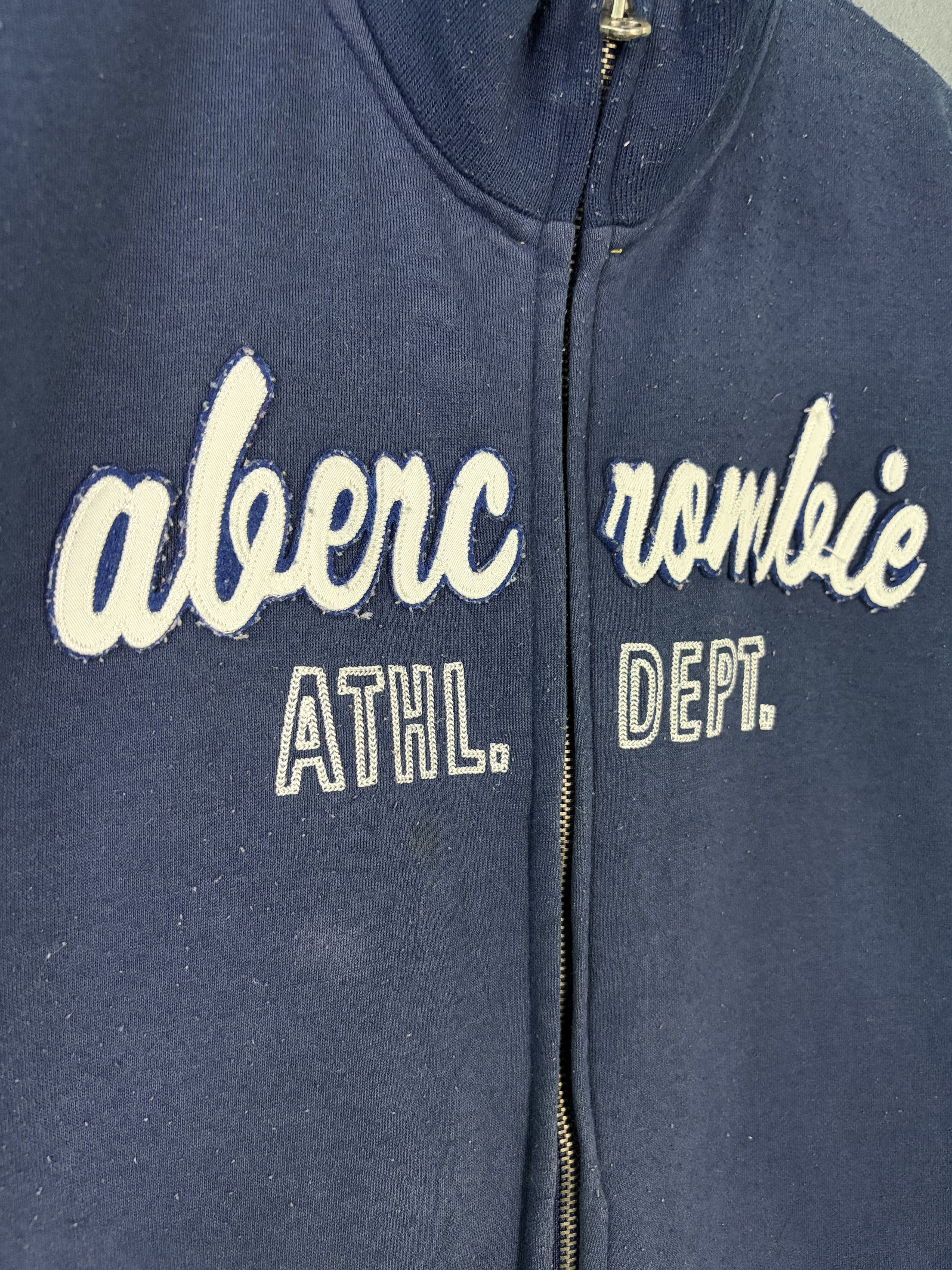 Abercrombie & Fitch Abercrombie Navy Blue Track Jacket Cotton-Blend Size US XL / EU 56 / 4 - 6 Thumbnail