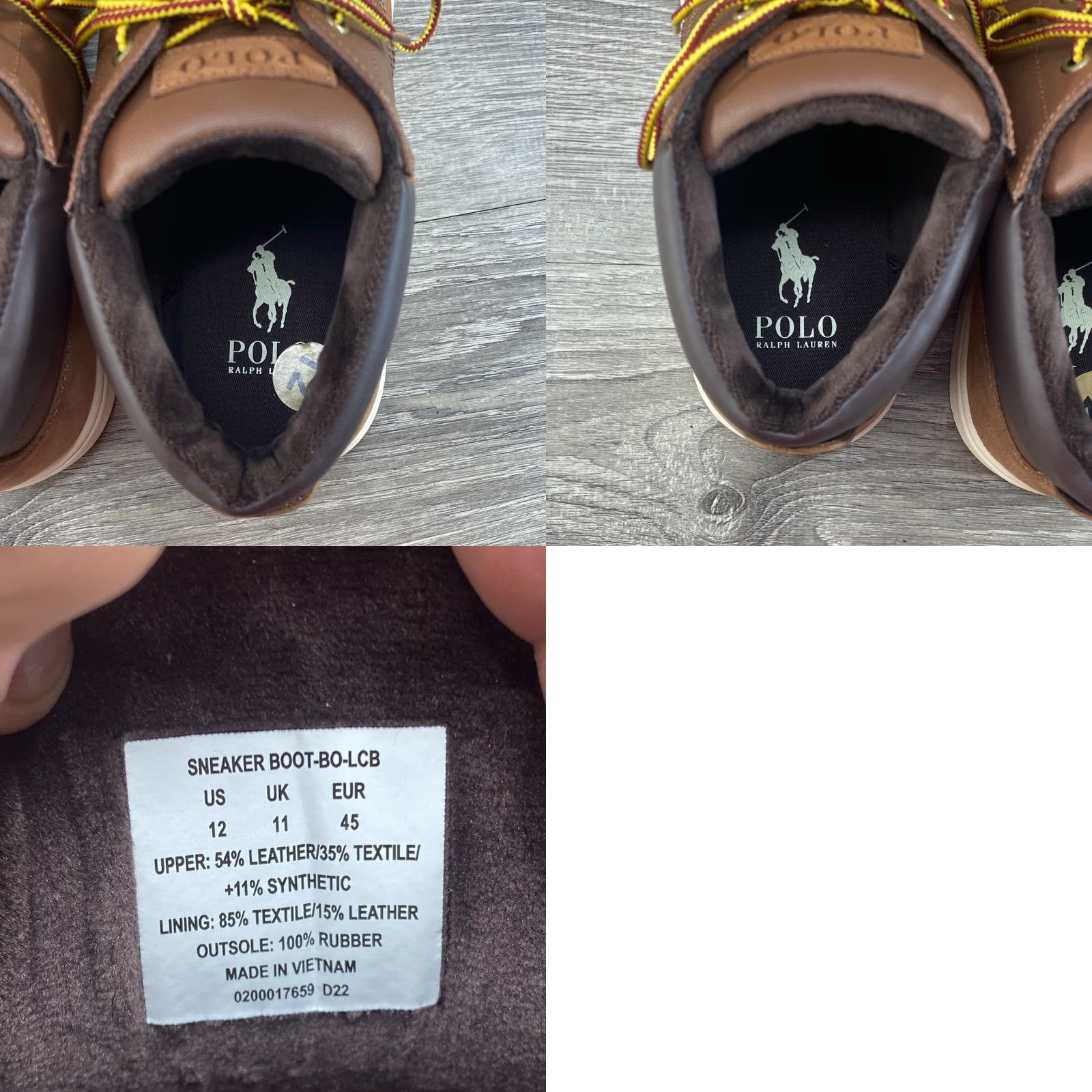 Polo Ralph Lauren Polo Ralph Lauren Mens Boot Ankle 12 Brown Leather Nubuck Canvas Sneaker Lace Up Size US L / EU 52-54 / 3 - 8 Thumbnail