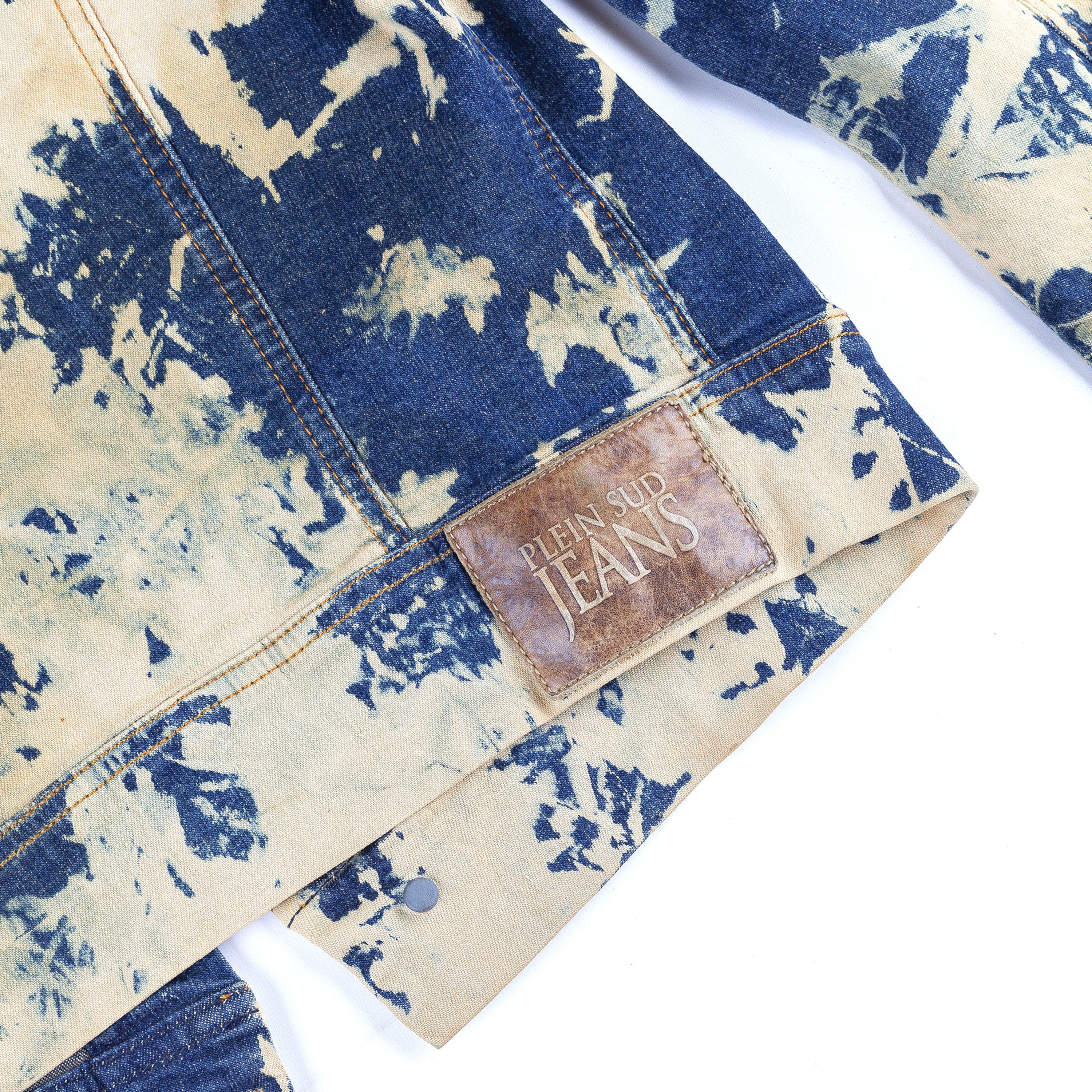 plein sud Plein Sud Bleached Acid Vintage Denim Jacket (M) Size M / US 6-8 / IT 42-44 - 3 Thumbnail