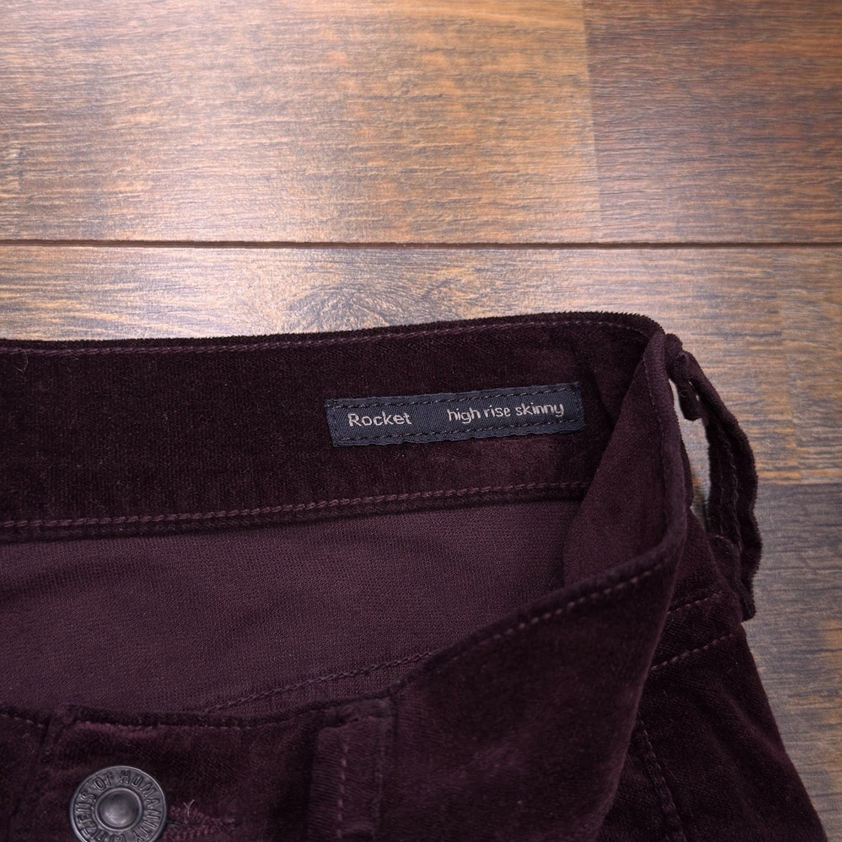 Citizens Of Humanity Citizens of Humanity Jeans Skinny Velvet High Rise 25 Burgundy Women 5-Pocket City Stretch Regular Inseam 29 Size 42" / US 20 - 6 Thumbnail