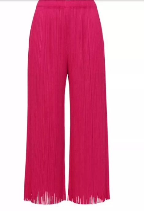 Issey Miyake Issey Miyake size:3 Red pleated fringed trousers Size 22" - 4 Thumbnail