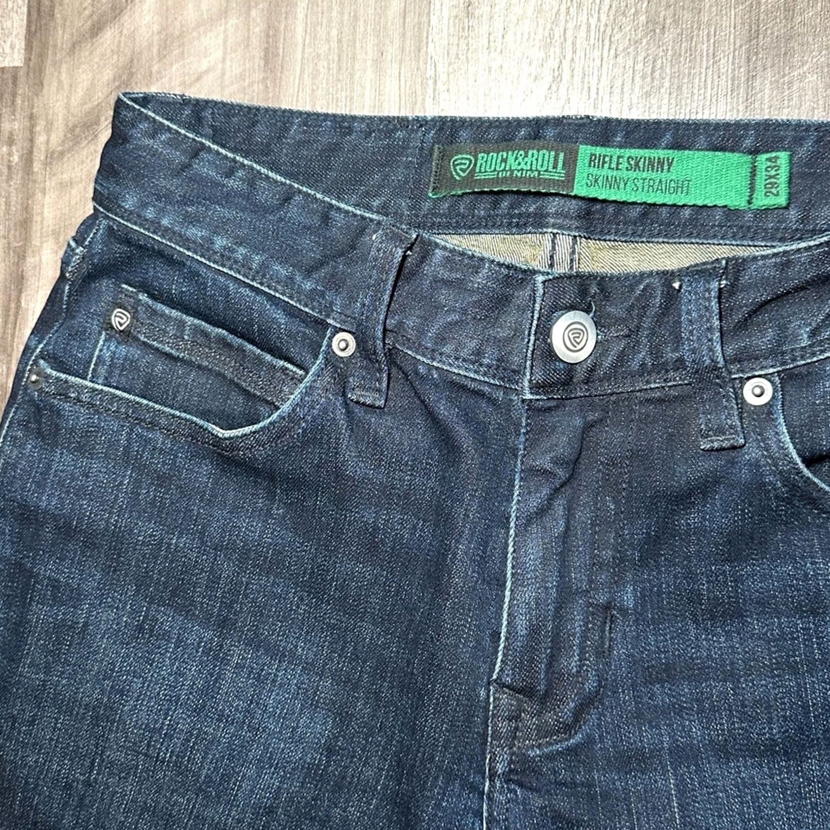 Vintage Rock & Roll Denim Rock & Roll Cowboy Rifle Skinny Straight Jeans - 29 Men Blue 29 Regular Bootcut Inseam 32 Mens Jeans Cowboys 90s Size US 29 - 6 Thumbnail