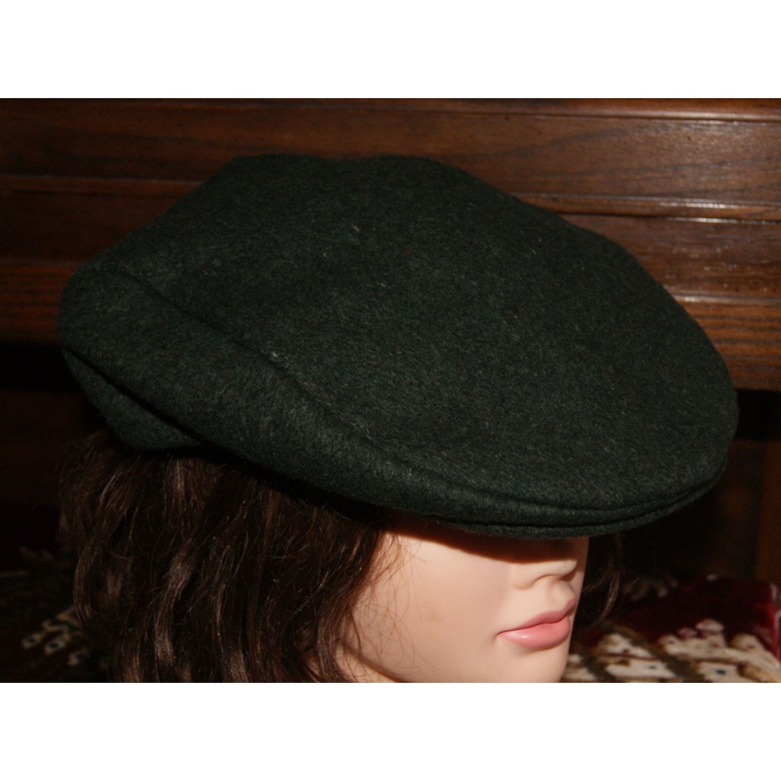 Vintage VTG Hat Wool Dark Green Cabbie Cap Newsboy XL Men's USA Size ONE SIZE - 2 Thumbnail