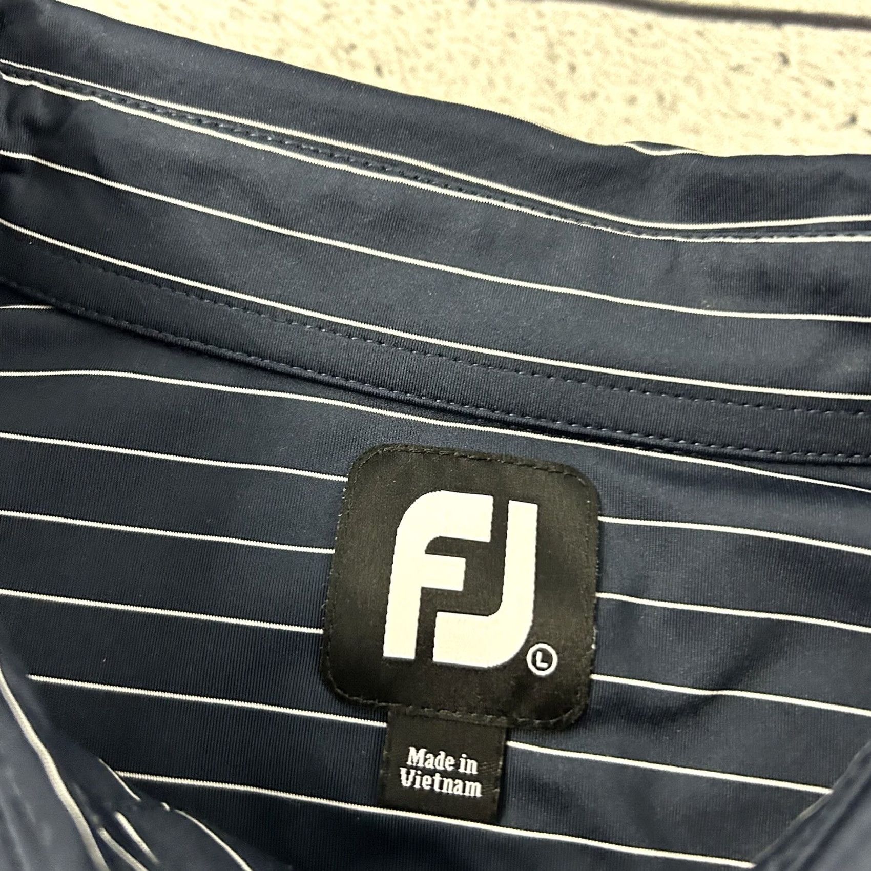 Footjoy FootJoy Striped Short Sleeve Polo Shirt Men's Large Blue Haliburton Size US L / EU 52-54 / 3 - 2 Thumbnail