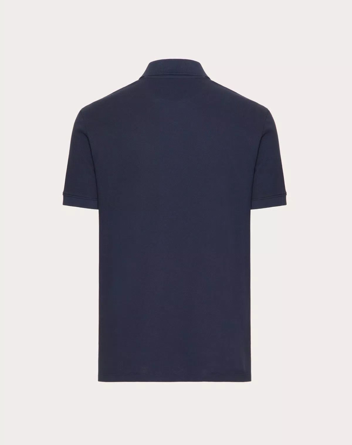 Valentino oc11z0725 Cotton Pique Polo Shirt in Navy Blue Size US L / EU 52-54 / 3 - 2 Thumbnail