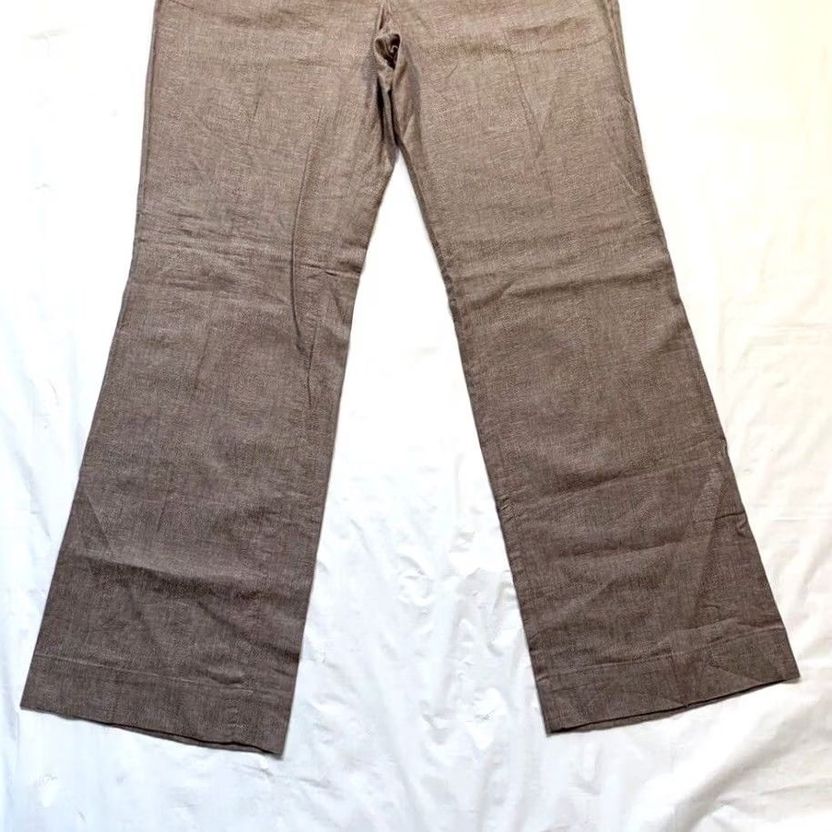 Ann Taylor Ann Taylor Loft Marisa Trouser Dress Pants Womens 12 Linen Rayon Straight NWT Brown Heather Casual Workwear Dress Pants Womens 12 Mens Women Size 34" / US 12 / IT 48 - 5 Thumbnail