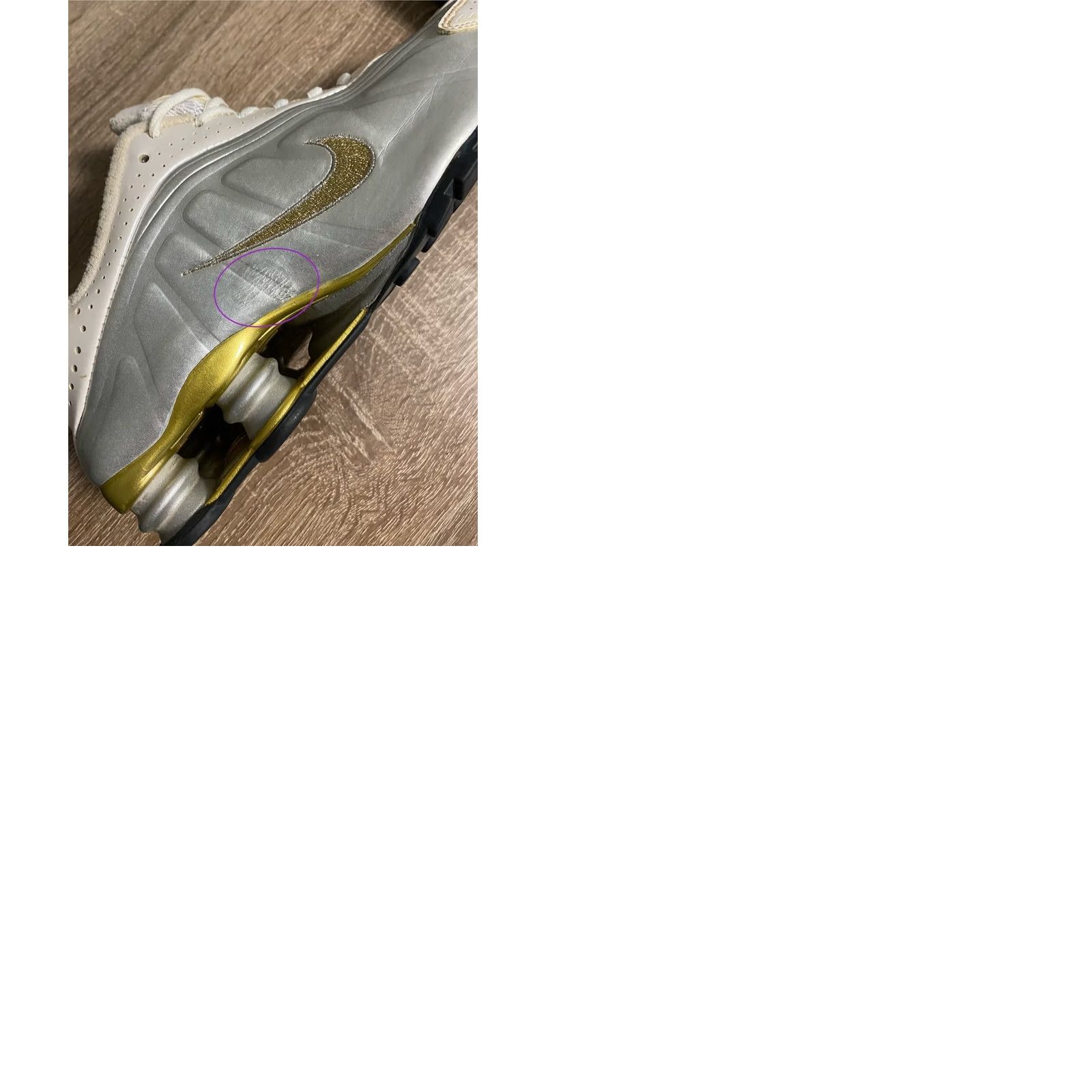 Nike VINTAGE Nike Shox Sneakers 90s Men US 8 Grey Gold Swosh Nike Shox Sneaker Mens 90s Size US 8 / EU 41 - 9 Thumbnail
