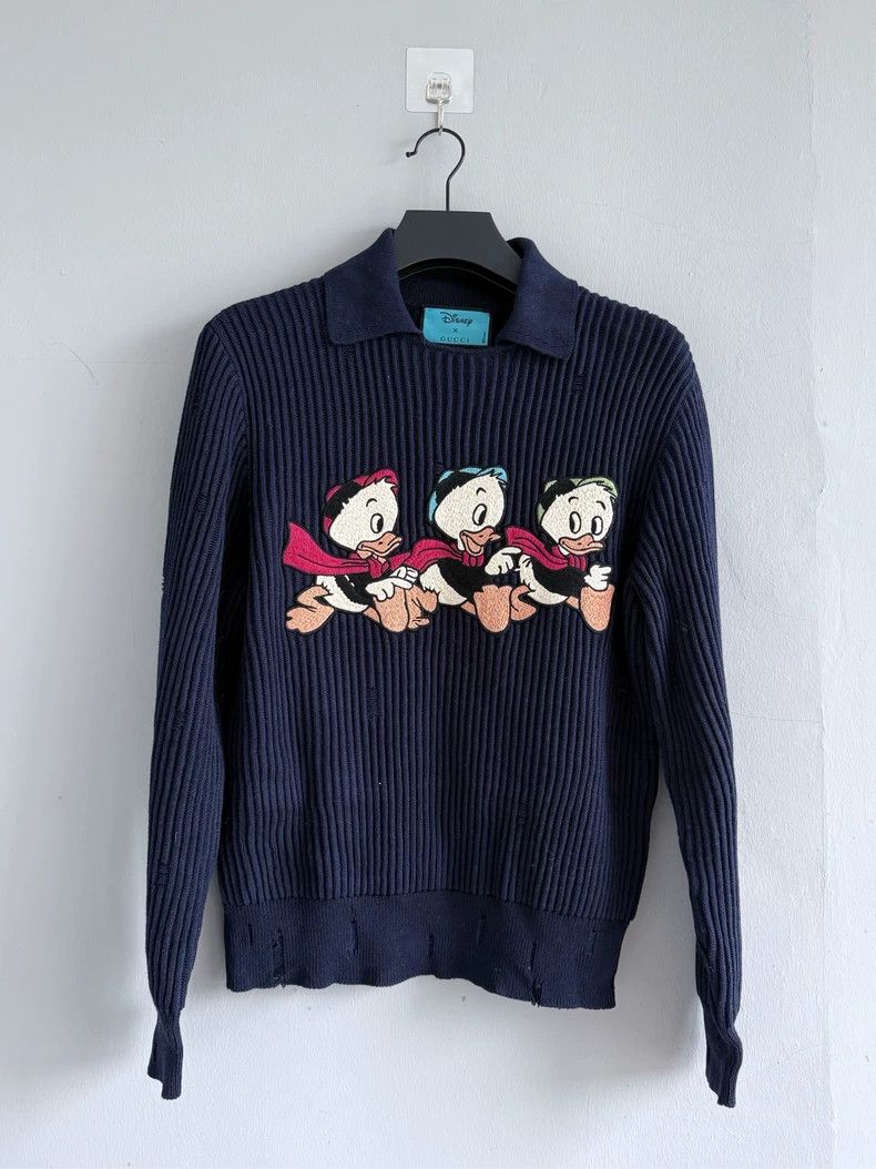 Gucci Gucci Co-branded SS21 cartoon cotton and wool blended lapel Size US S / EU 44-46 / 1 - 1 Thumbnail