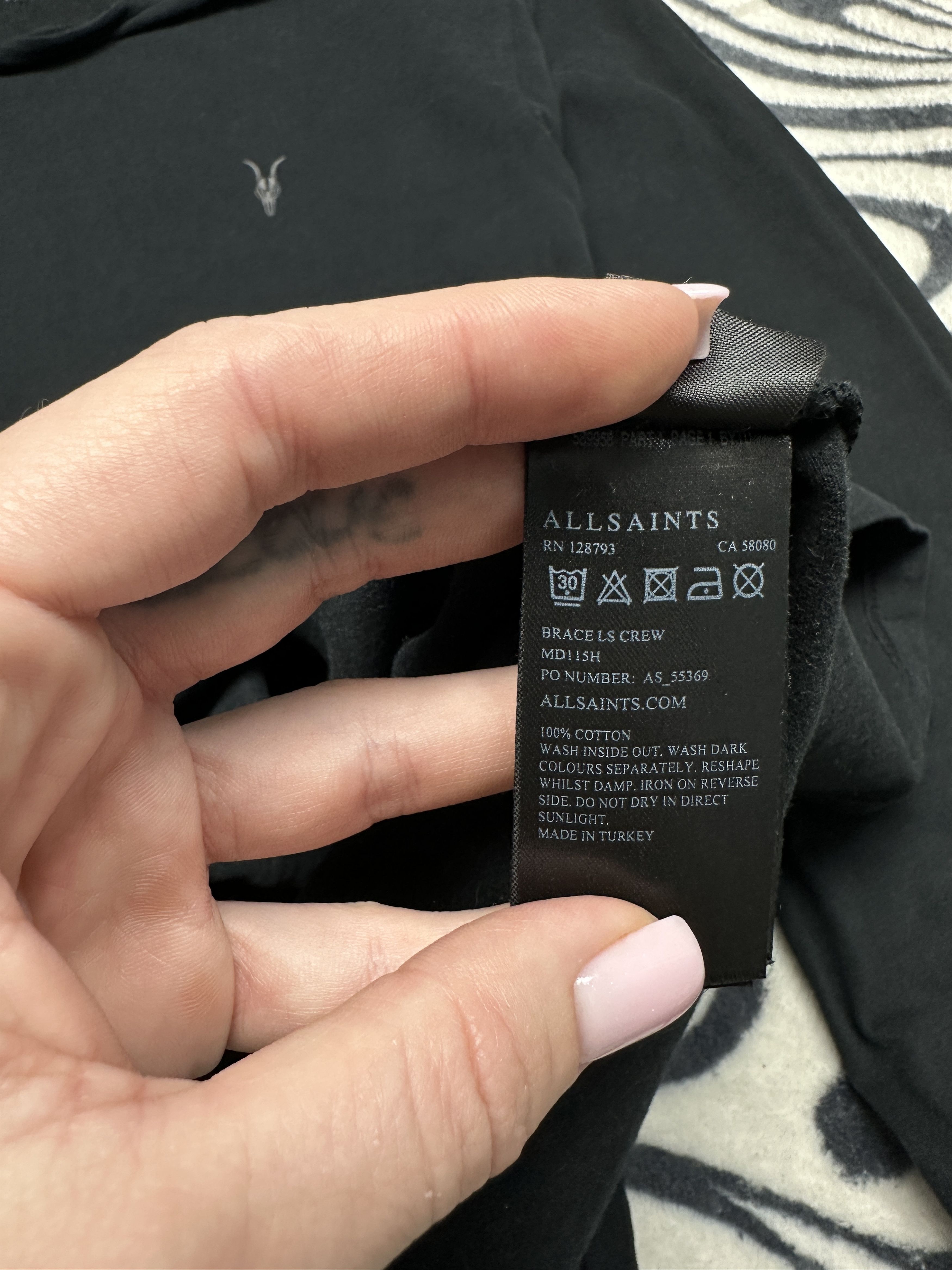 Allsaints Allsaints Mens Brace Crew Neck Long Sleeve T-Shirts Tee Size US XS / EU 42 / 0 - 5 Thumbnail