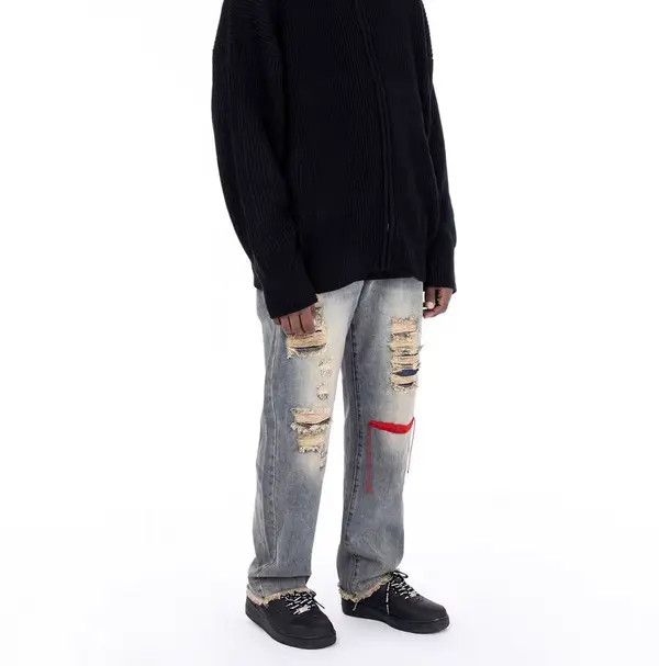 Japanese Brand VIBE High Street Hip Hop Heavy Wash Ripped Jeans Size US 32 / EU 48 - 5 Thumbnail