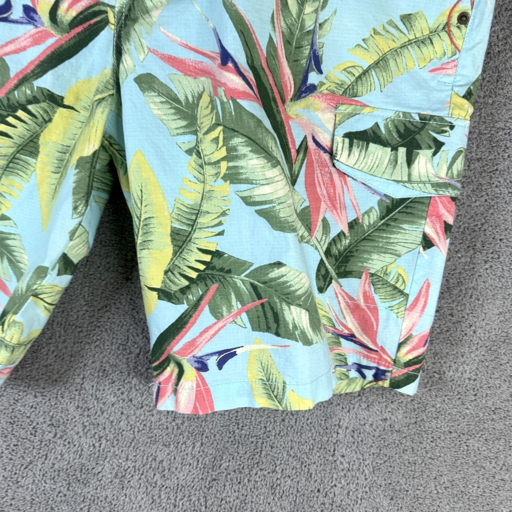 Vintage Caribbean Joe Cargo Shorts Mens 38 Tropical Floral Stretch Pockets Beach Summer Size US 38 / EU 54 - 4 Thumbnail