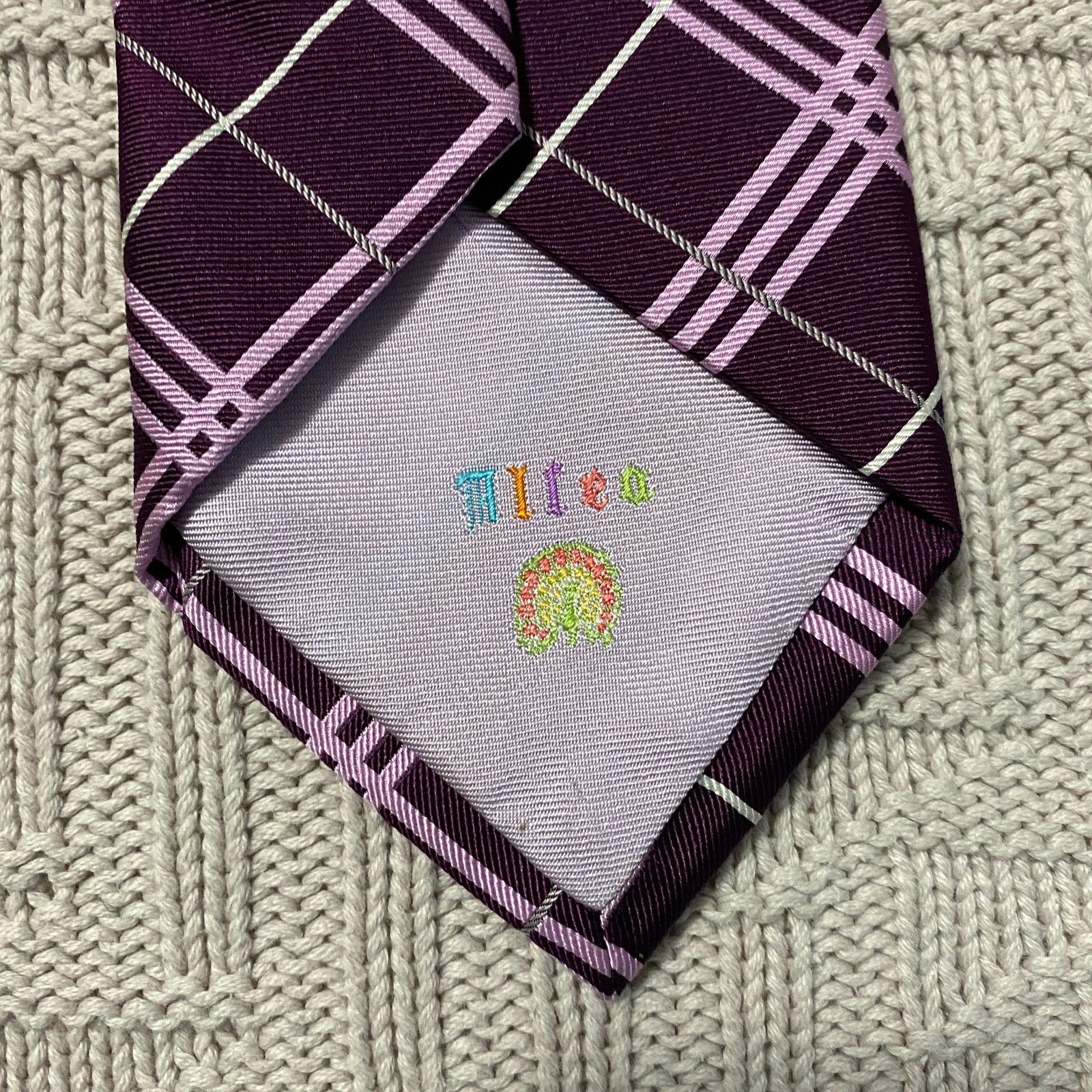 Altea Altea purple plaid silk tie Size ONE SIZE - 4 Thumbnail