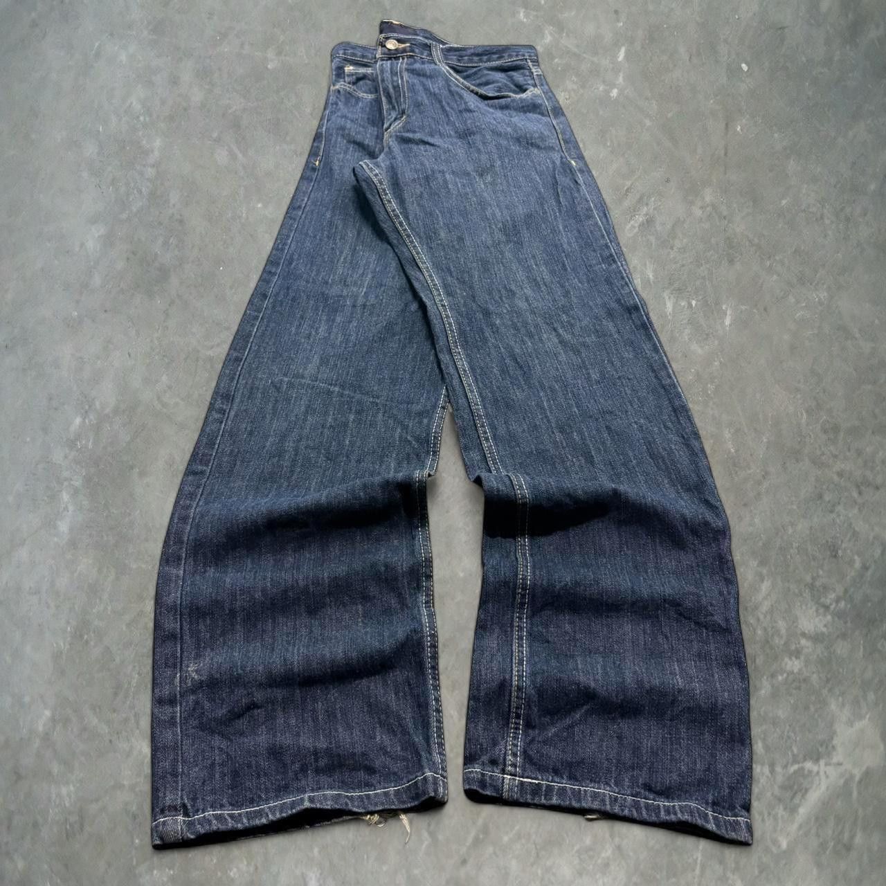 Vintage Crazy Vintage Y2K/2000s Baggy Qruel 90s Y2K Indie Streetwear Dark Blue Wash Denim Jeans! Size US 32 / EU 48 - 1 Thumbnail