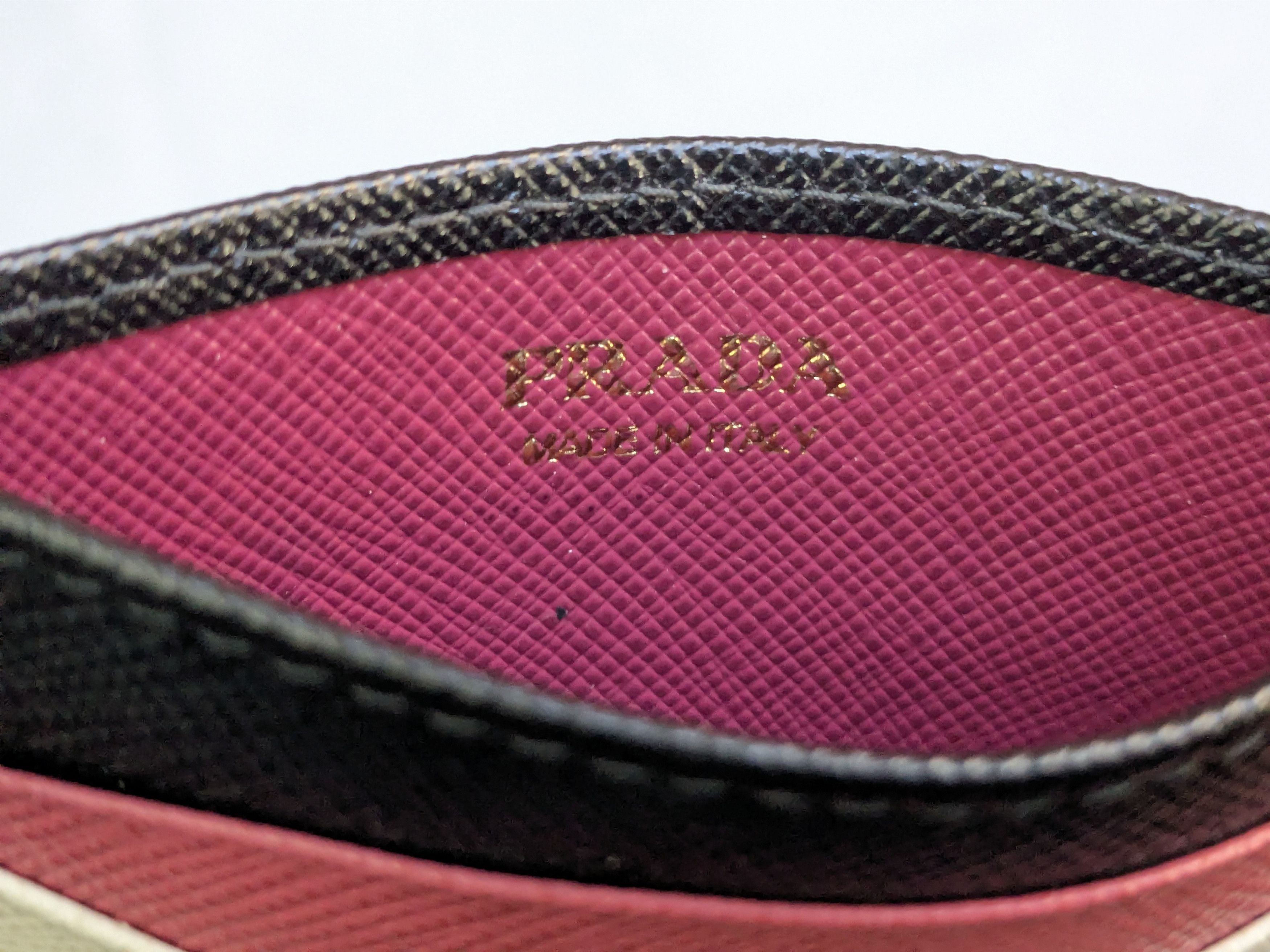 Prada Prada Cardholder Wallet Black Pink White Leather Size ONE SIZE - 7 Thumbnail