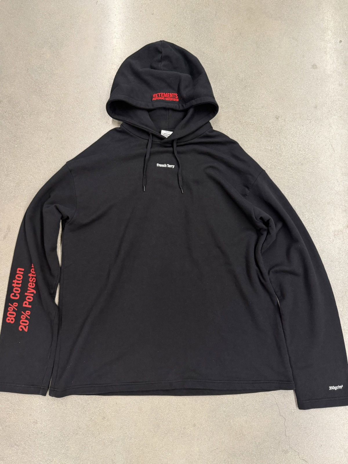 Vetements French Terry Hoodie | Grailed