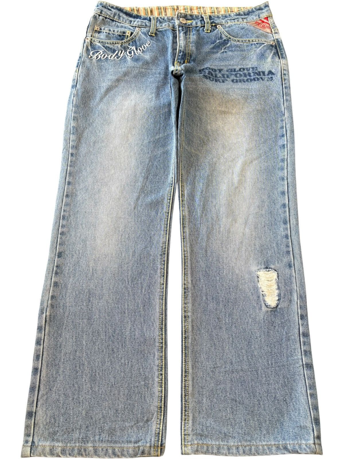 Body Glove Vintage Body Glove California Painted Distress Baggy Jeans Size US 34 / EU 50 - 1 Thumbnail