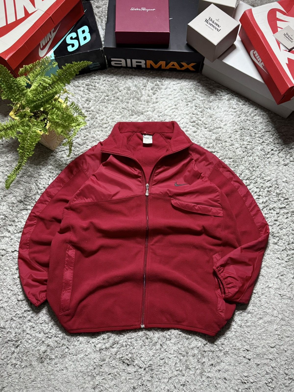 Nike 00s Nike Fleece Jacket Retro Hoodie Swoosh Vintage Size US XL / EU 56 / 4 - 3 Thumbnail