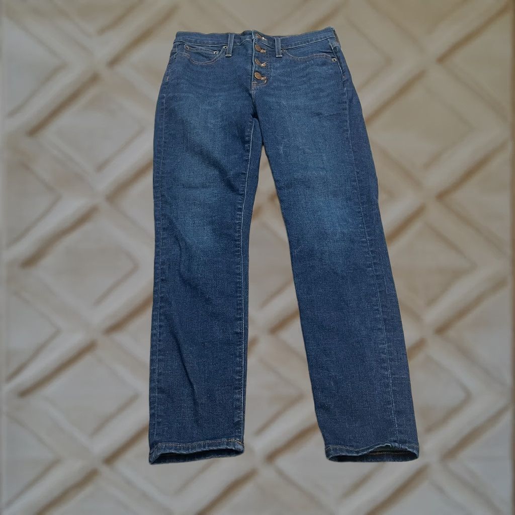 J.Crew J.Crew Skinny Jeans Womens 27 Blue Medium Wash Button Fly High Rise Size 27" / US 4 / IT 40 - 1 Thumbnail