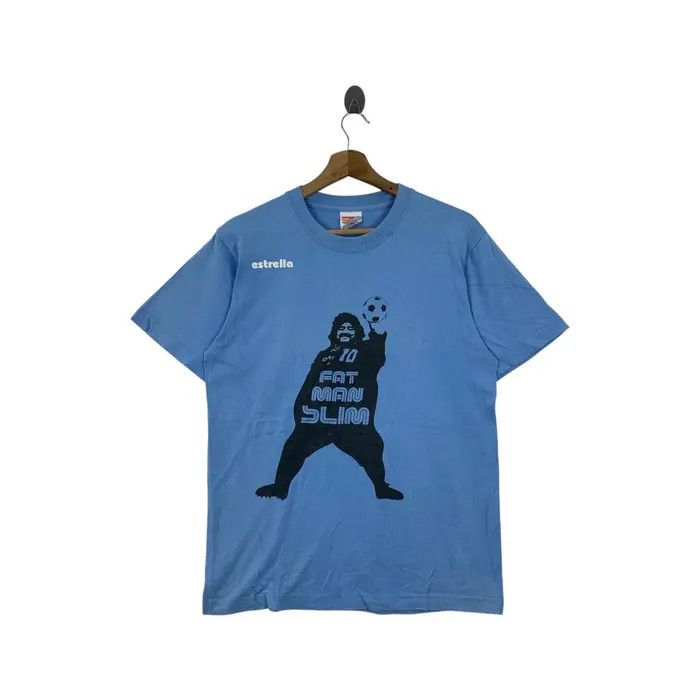 Vintage DIEGO MARADONA ESTRELLA Fat Man Slim Football Tee Shirt Size US M / EU 48-50 / 2 - 1 Thumbnail